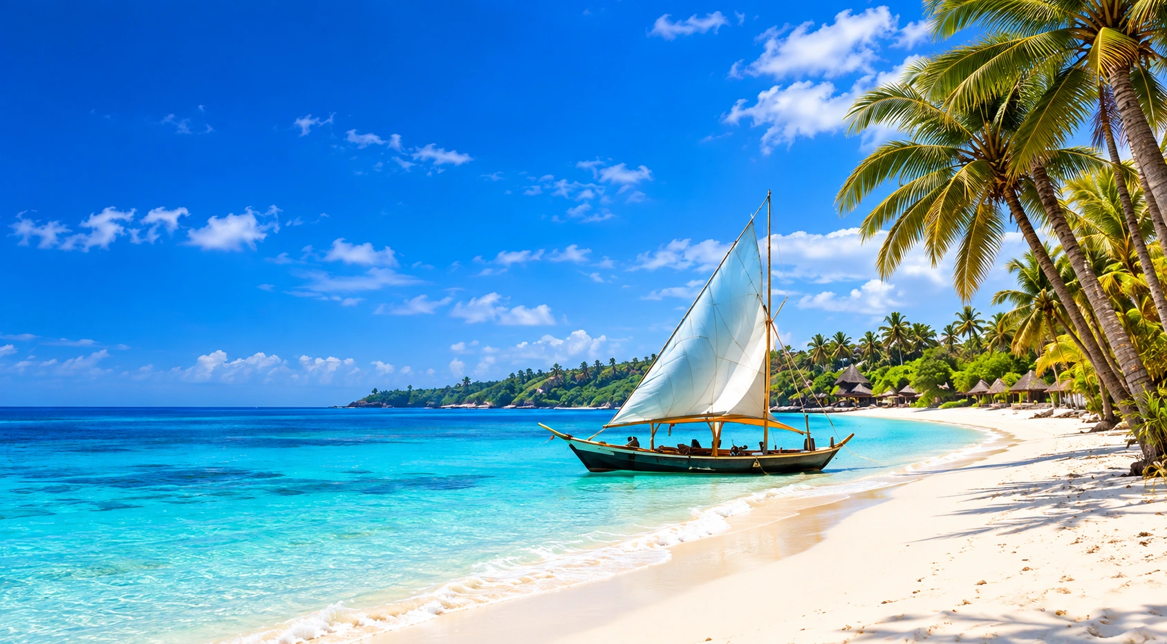 Golden sands and palm trees on the Malindi shoreline